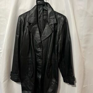 Elegant Black Leather Jacket for Women
